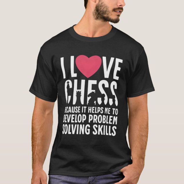 Jag Kärlek Chess för T Shirt (Framsida)