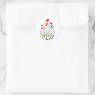 Jag Kärlek Chickens! Runt Klistermärke