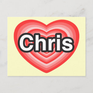 Jag kärlek Chris. Jag kärlekar dig Chris. Hjärta Vykort