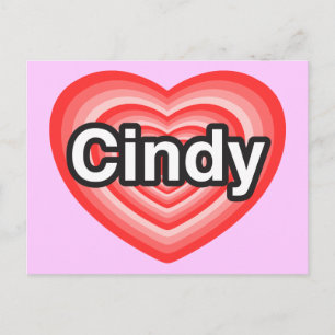 Jag kärlek Cindy. Jag kärlekar dig Cindy. Hjärta Vykort