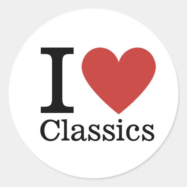 JAG ❤️ Kärlek Classics STICKER Runt Klistermärke (Framsida)