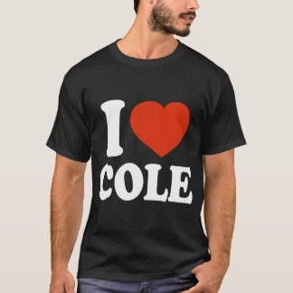 Jag Kärlek Cole i Heart Cole Red Heart Valentine T Shirt