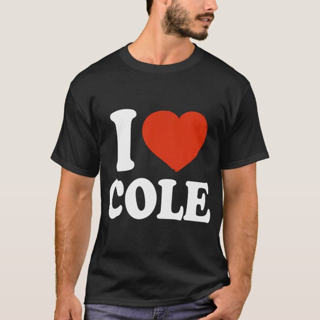Jag Kärlek Cole i Heart Cole Red Heart Valentine T Shirt (Framsida)