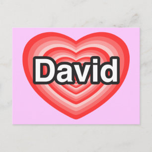 Jag kärlek David. Jag kärlekar dig David. Hjärta Vykort