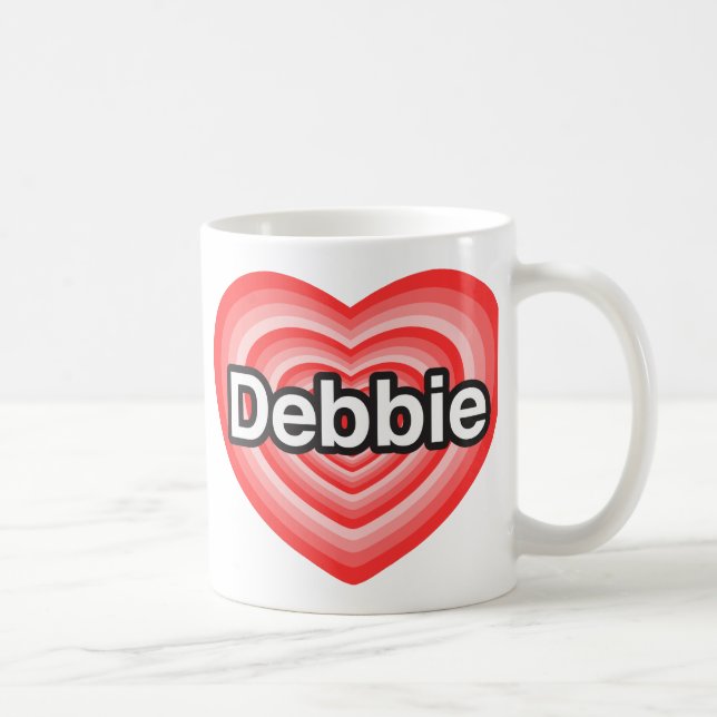 Jag kärlek Debbie. Jag kärlek du Debbie. Hjärta Kaffemugg (Höger)