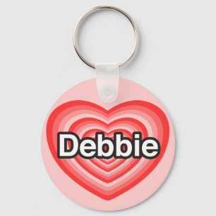 Jag kärlek Debbie. Jag kärlek du Debbie. Hjärta Nyckelring