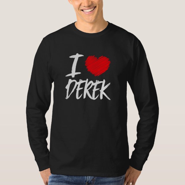 Jag Kärlek Derek Make Son Boykompis Pappa Grandson T Shirt (Framsida)