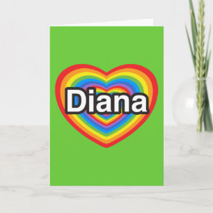 Jag kärlek Diana. Jag kärlekar dig Diana. Hjärta Kort