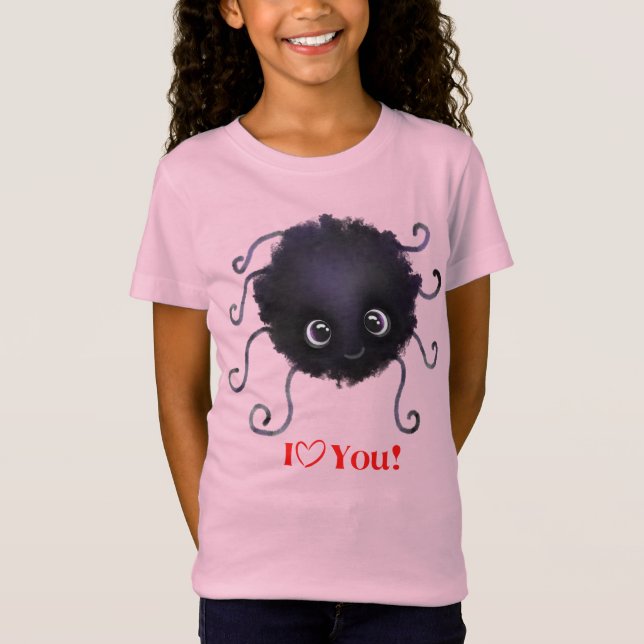 "Jag Kärlek dig!" Cute Halloween Spider T Shirt (Framsida)
