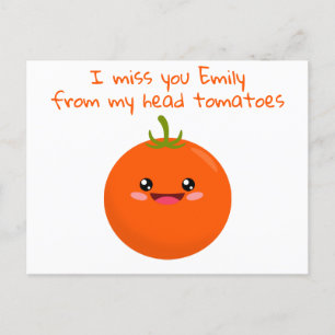 Jag Kärlek dig från mitt huvud Tomatos Funny Pun Vykort