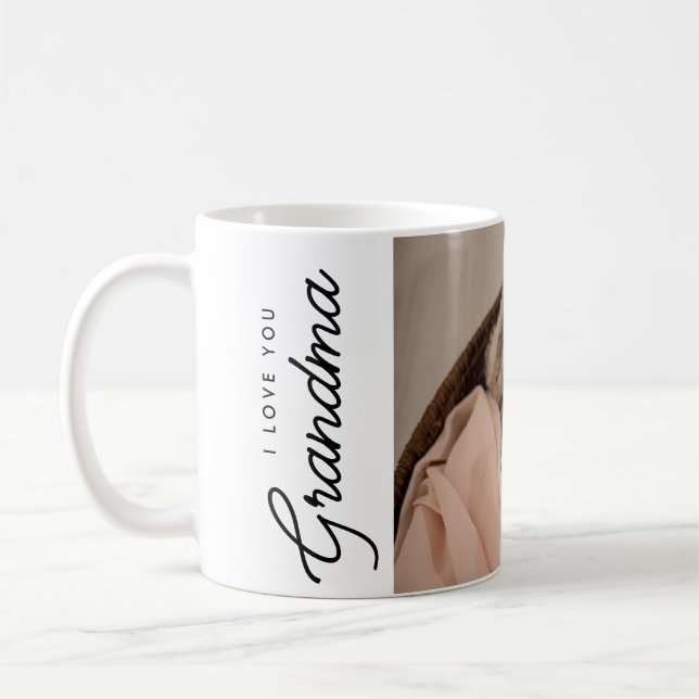 Jag kärlek dig Grandma Photo från barn Kaffemugg (Vänster)