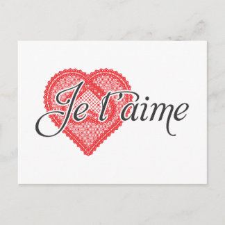 Jag kärlek dig i Fransk - Je t'aime Vykort