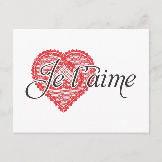 Jag kärlek dig i Fransk - Je t'aime Vykort (Framsida)