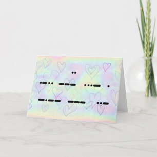 Jag Kärlek dig i Morse Code Valentine-kortet Helgkort