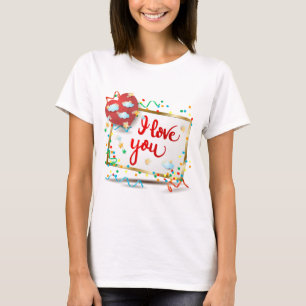 Jag Kärlek dig med rött hjärta T Shirt