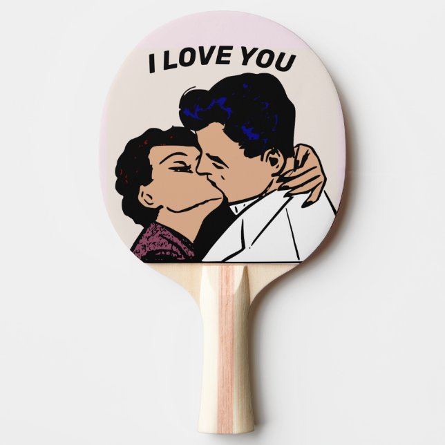 JAG KÄRLEK DIG, RETRO COUPLE PING PONG PADDLE PINGISRACKET (Framsidan)