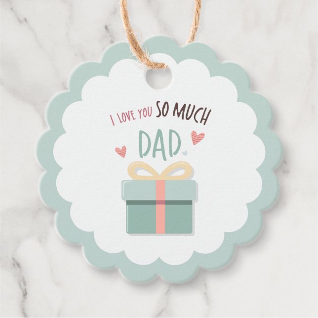 Jag kärlek dig så mycket pappa-fars dag-presentlåd gåvor etiketter (Framsida)