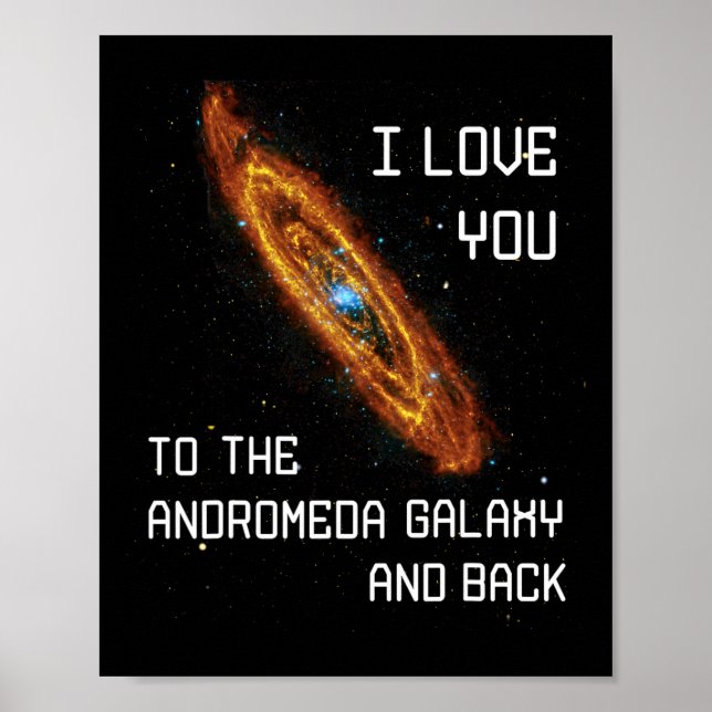 Jag Kärlek dig till Andromeda Galaxy och backventi Poster (Framsidan)