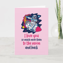 Jag Kärlek dig till Måne Cute Funny Valentindagen Helgkort