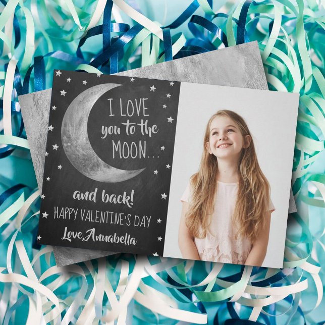 Jag Kärlek dig till Måne och bak Alla hjärtans dag Julkort (Skapare uppladdad)