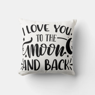 Jag Kärlek dig till Måne och bak Cushion Kudde