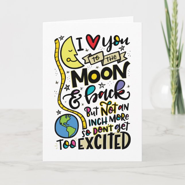 Jag Kärlek dig till Måne och bak, MEN... Kort (Framsida)