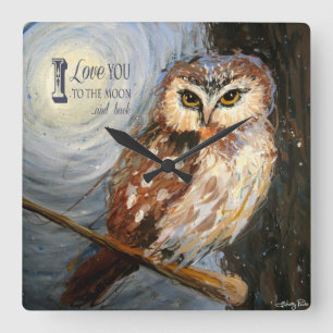 Jag Kärlek dig till Måne och bak väggklocka