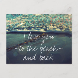 Jag kärlek dig till stranden och bak vykort