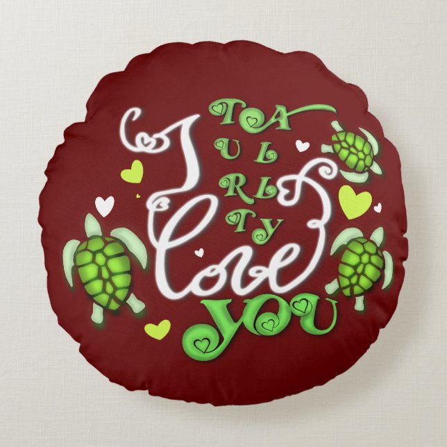 Jag kärlek dig verkligen - Valentines day Rund Kudde (Framsidan)