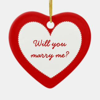 Jag kärlek dig. Vill du gifta dig med mig? Julgransprydnad Keramik