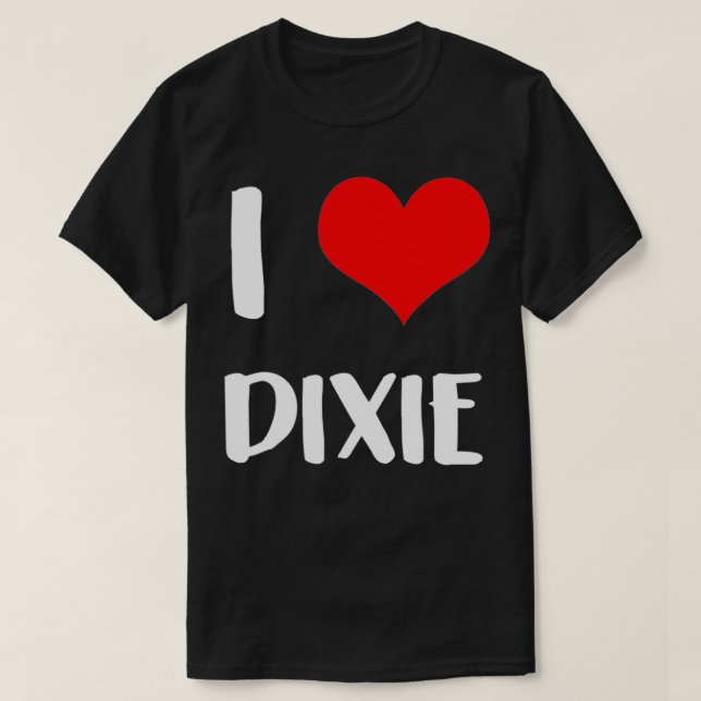 Jag kärlek DIXIE valentine Förlåt dams hjärtklackn T Shirt (Design framsida)