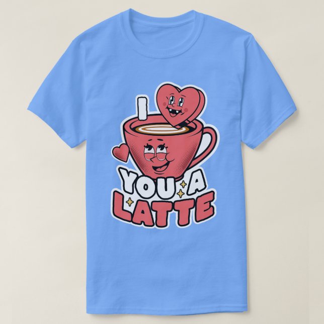 Jag Kärlek, du är en sen kaffegrav hjärtslag, hjär T Shirt (Design framsida)