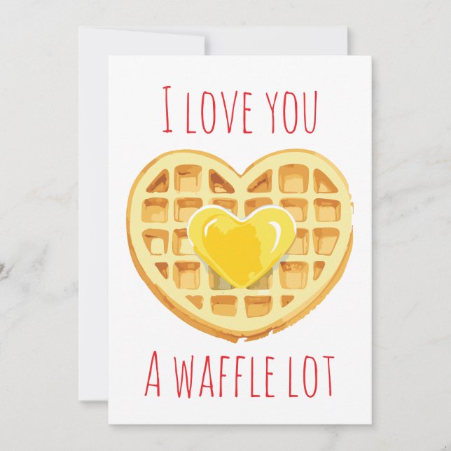 Jag Kärlek, du är en Waffle Lot Valentindag Julkort (Framsida)