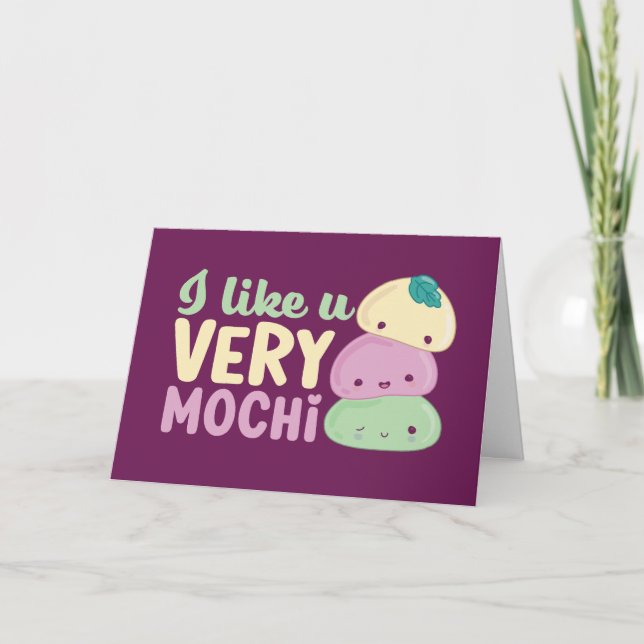 Jag Kärlek, du är mycket Mochi Kawaii Funny Valent Helgkort (Framsida)