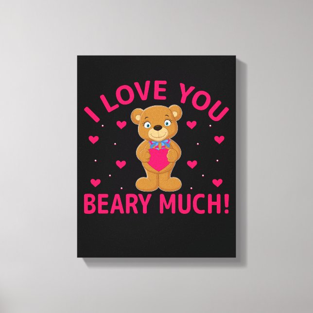 Jag Kärlek du Beary mycket Nalle Canvastryck (Framsida)