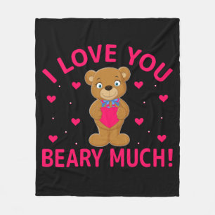 Jag Kärlek du Beary mycket Nalle Fleecefilt