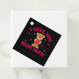 Jag Kärlek du Beary mycket Nalle Gåvor Etiketter