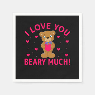 Jag Kärlek du Beary mycket Nalle Pappersservett