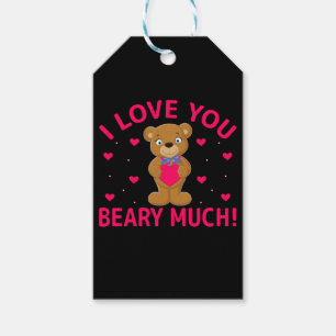 Jag Kärlek du Beary mycket Nalle Presentetikett