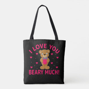 Jag Kärlek du Beary mycket Nalle Tygkasse
