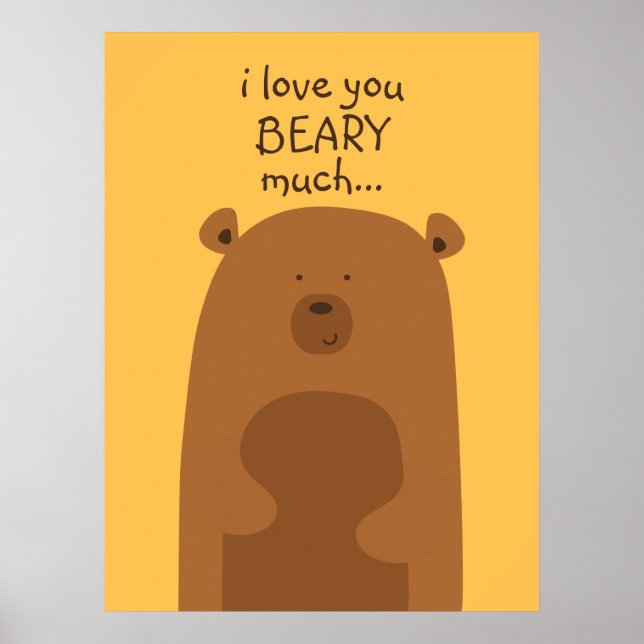 Jag Kärlek Du Beary Poster (Framsidan)