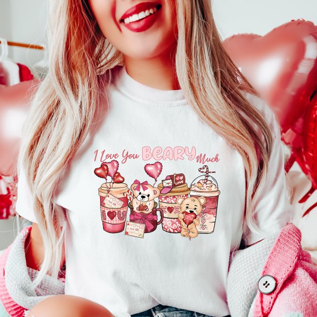 Jag Kärlek du Beary, Rosa Valentine T Shirt (Skapare uppladdad)