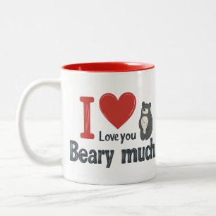 Jag Kärlek du Beary Två-Tonad Mugg