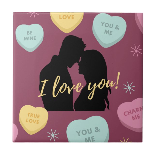 Jag Kärlek du Candy Hearts par Kakelplatta (Framsidan)