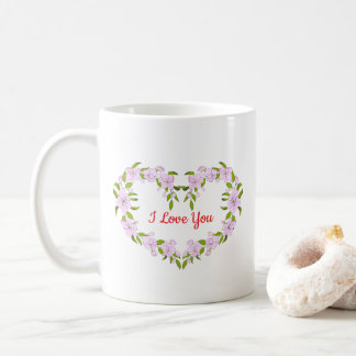 Jag kärlek du Cute Blommor Kaffemugg
