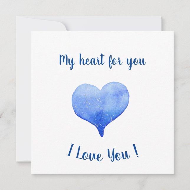 Jag Kärlek du Cute Blue Heart Valentine Day (Framsida)