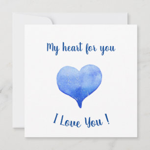 Jag Kärlek du Cute Blue Heart Valentine Day