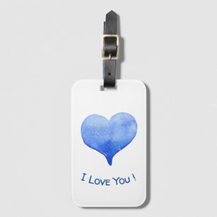 Jag Kärlek du Cute Blue Heart Valentine Day Bagagebricka