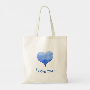 Jag Kärlek du Cute Blue Heart Valentine Day Tygkasse