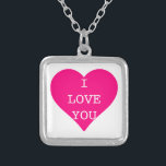 Jag Kärlek du Cute Rosa Heart Silverpläterat Halsband<br><div class="desc">Det här är Personlig i kärlek du söt rosa hjärthalsband.</div>